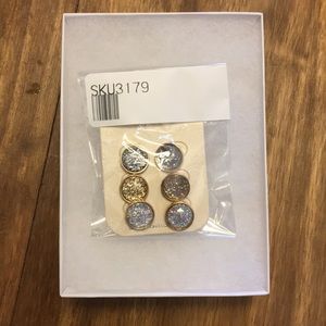 Three Stud Earrings